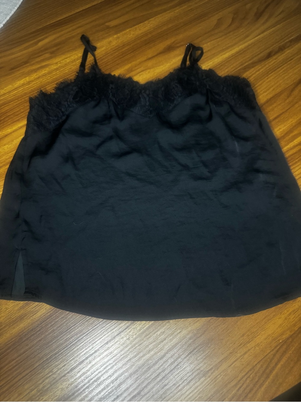 Who What Wear Black Lace-Trim Camisole